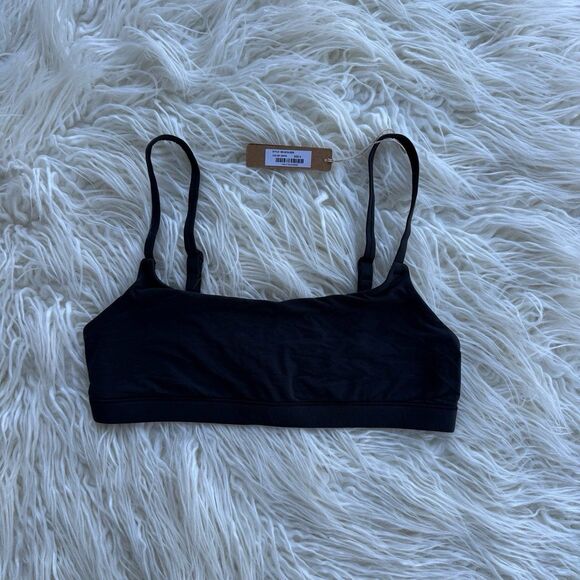 Skims Fits Everybody Scoop Neck Bralette Onyx Size Small - Picture 1 of 7